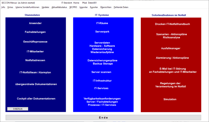 Unser Tool SECCON erstellt Ihr IT-Notfallhandbuch IT-Notfallplan